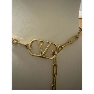 Valentino Gold-Tone Logo Necklace